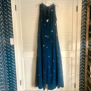 ASOS Embellished Teal Jumpsuit — Size 12